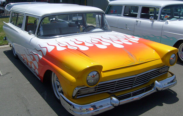 Description Ford Falcon with Great Flame Job from a car show