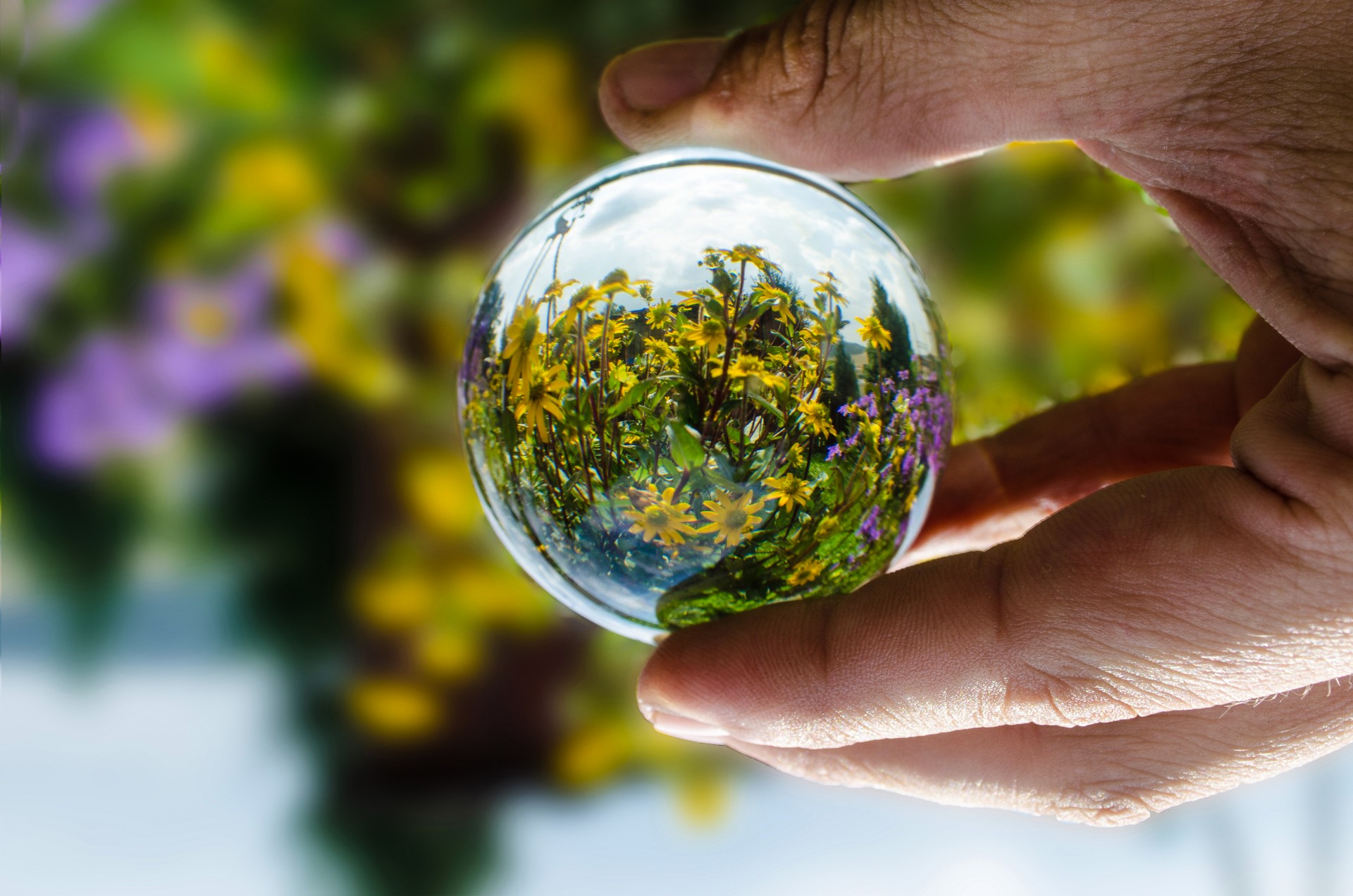 Glass Ball With Flowers