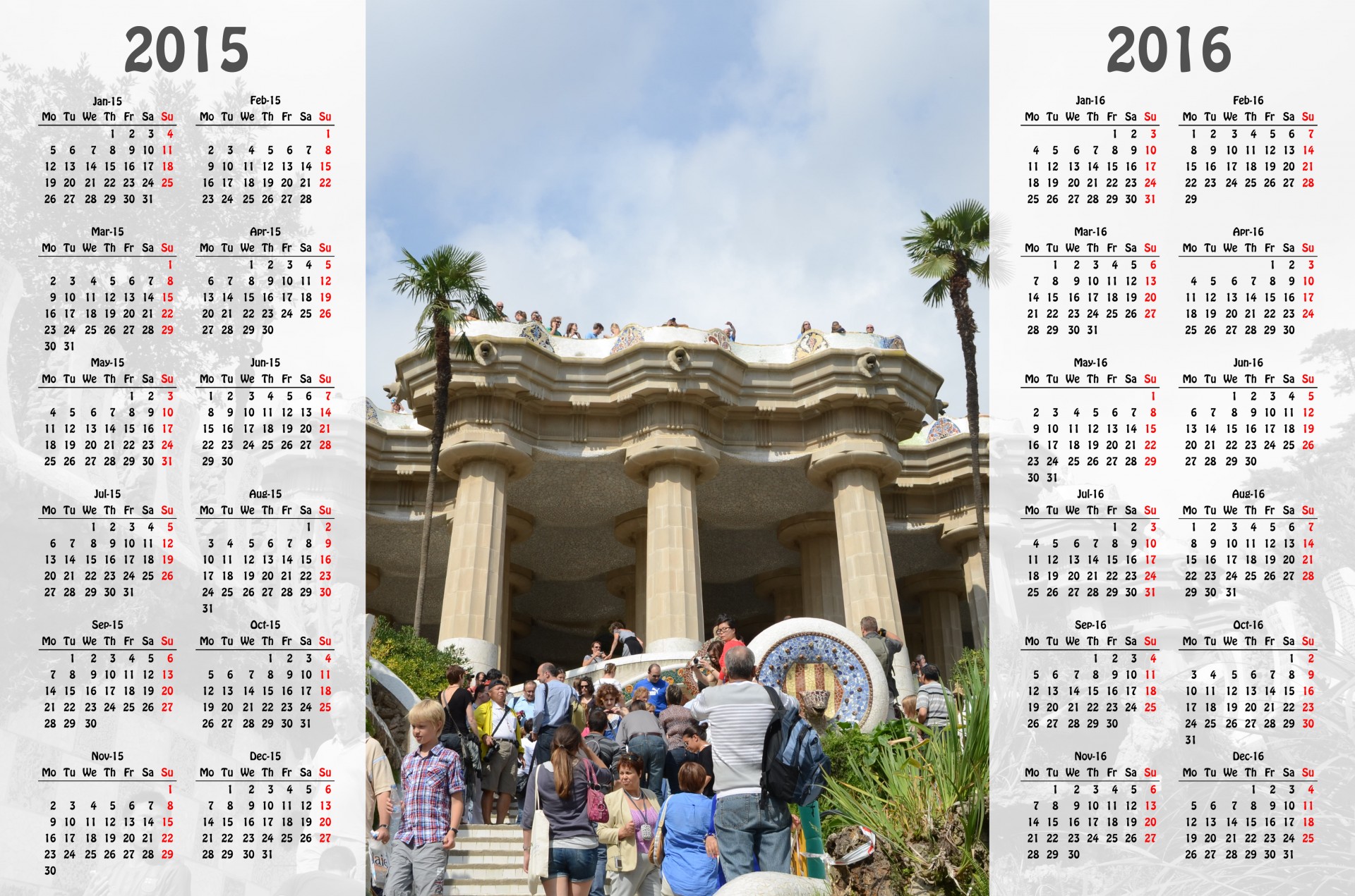 Barcelona Calendar 2015-2016 Free Stock Photo - Public Domain Pictures
