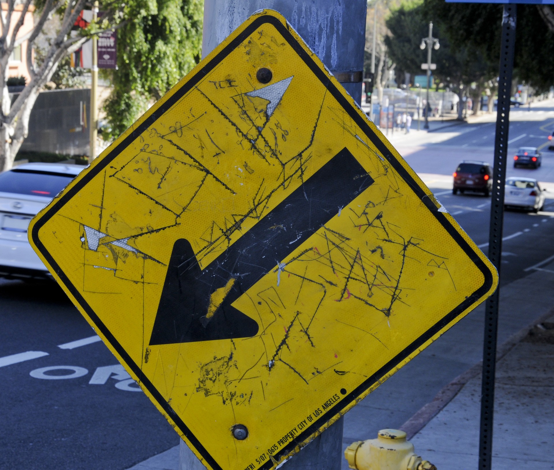 Grunge Yellow Arrow Sign