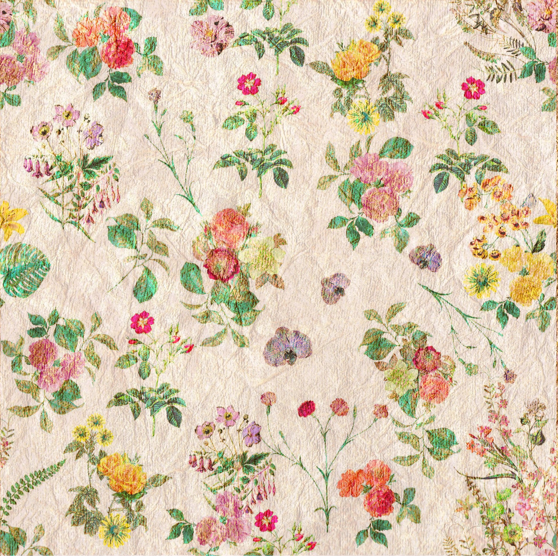 Vintage Flowers Wallpaper Pattern Free Stock Photo - Public Domain Pictures