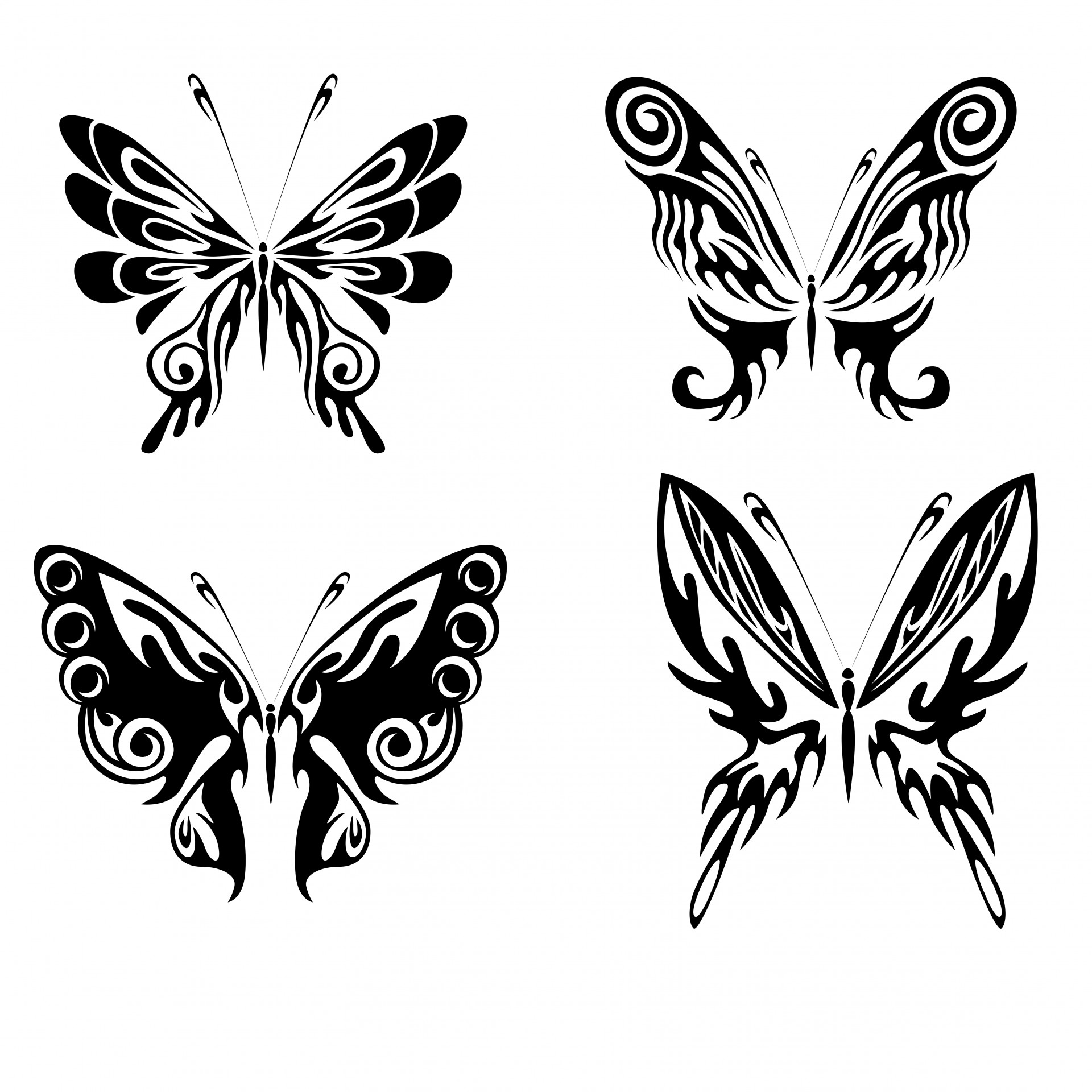 Four Butterflies