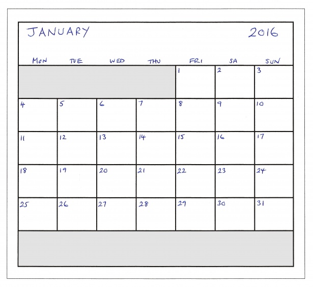 Janvier 2016 Planner Photo stock libre - Public Domain Pictures