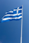 Greek Flag And Blue Sky