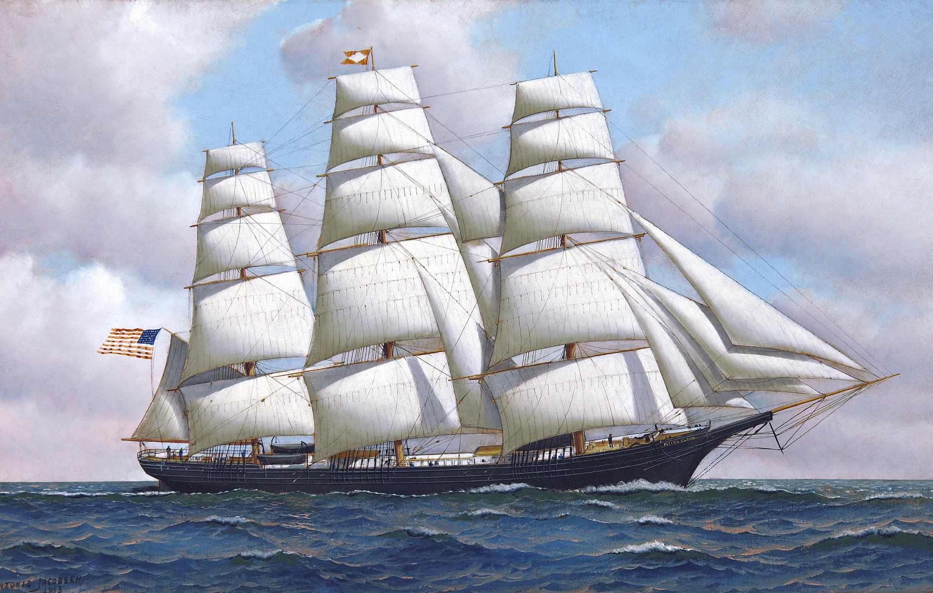 Clipper Ship At Full Sail Free Stock Photo - Public Domain Pictures