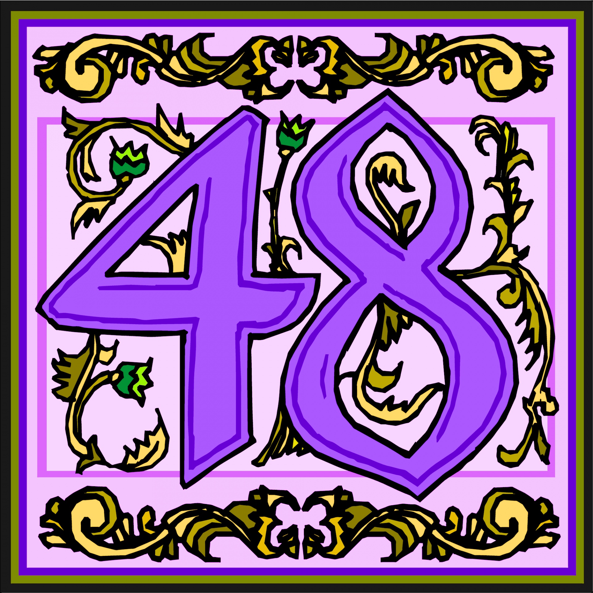 Flowery Purple Number 48