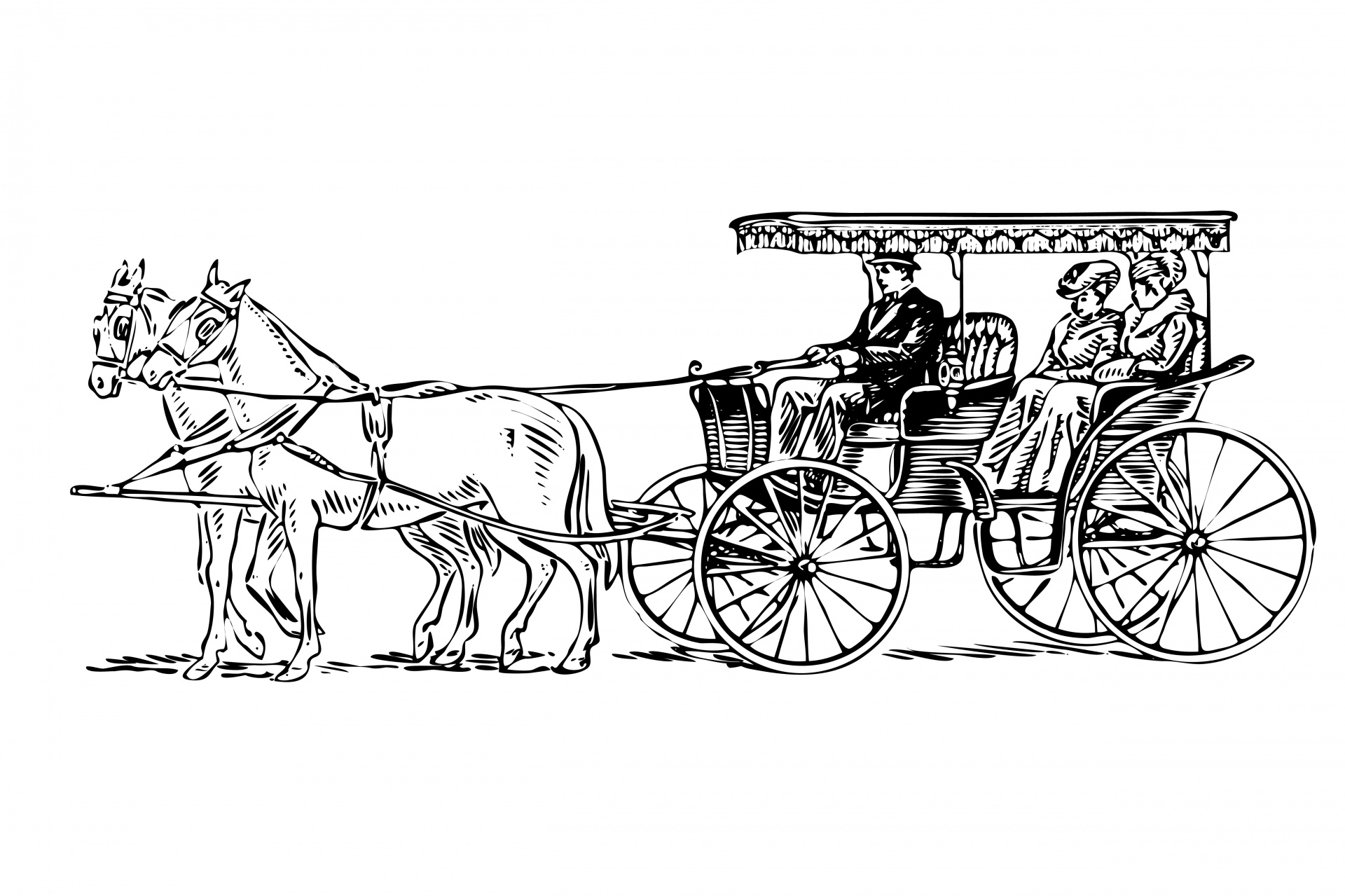 clipart horse drawn wagon - photo #4