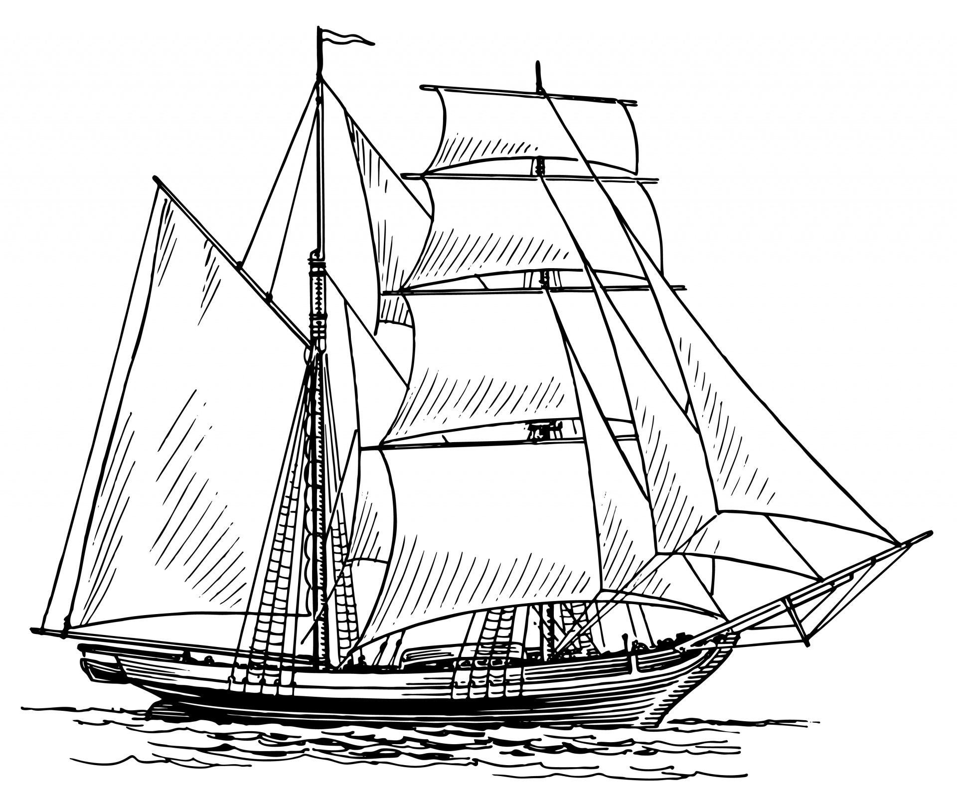 Segelschiff-Clipart Illustration Kostenloses Stock Bild - Public Domain