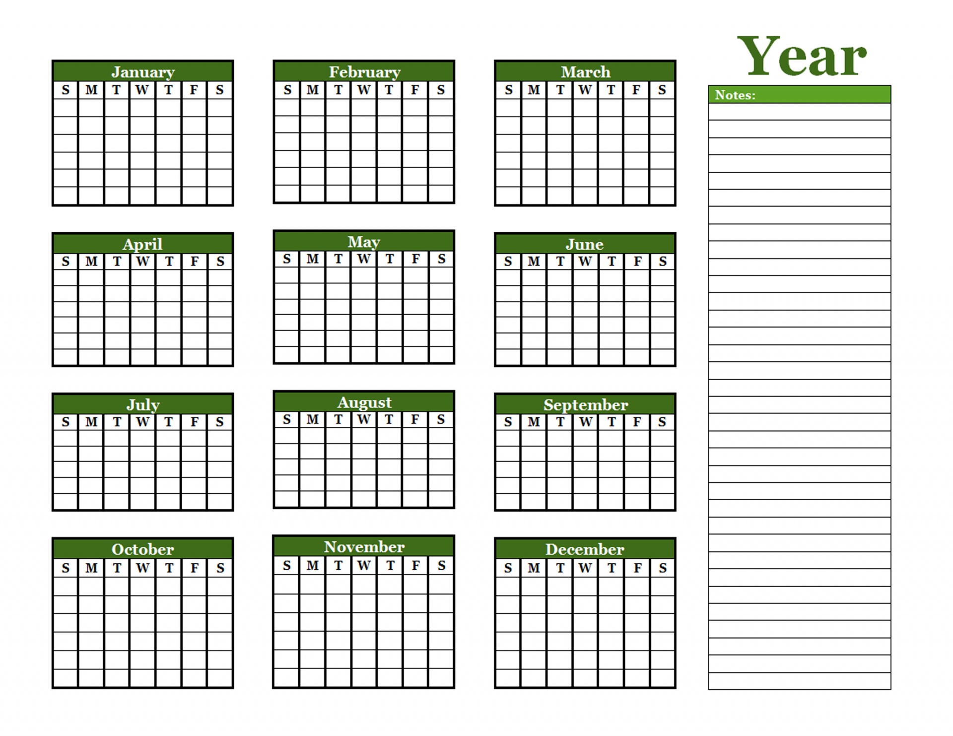 Free Printable Yearly Calendars Francesco Printable