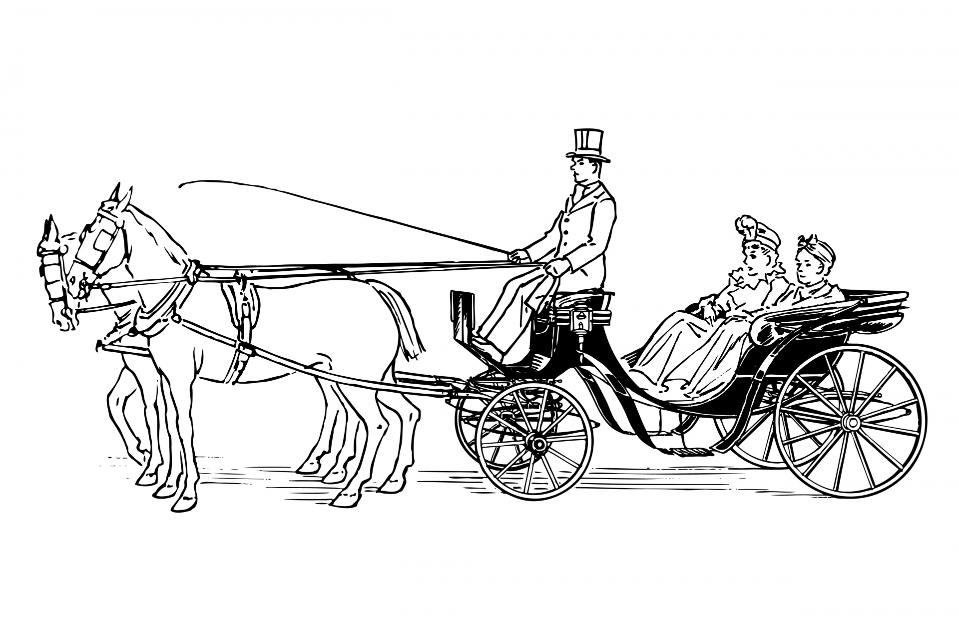 clipart horse drawn carriage - photo #1