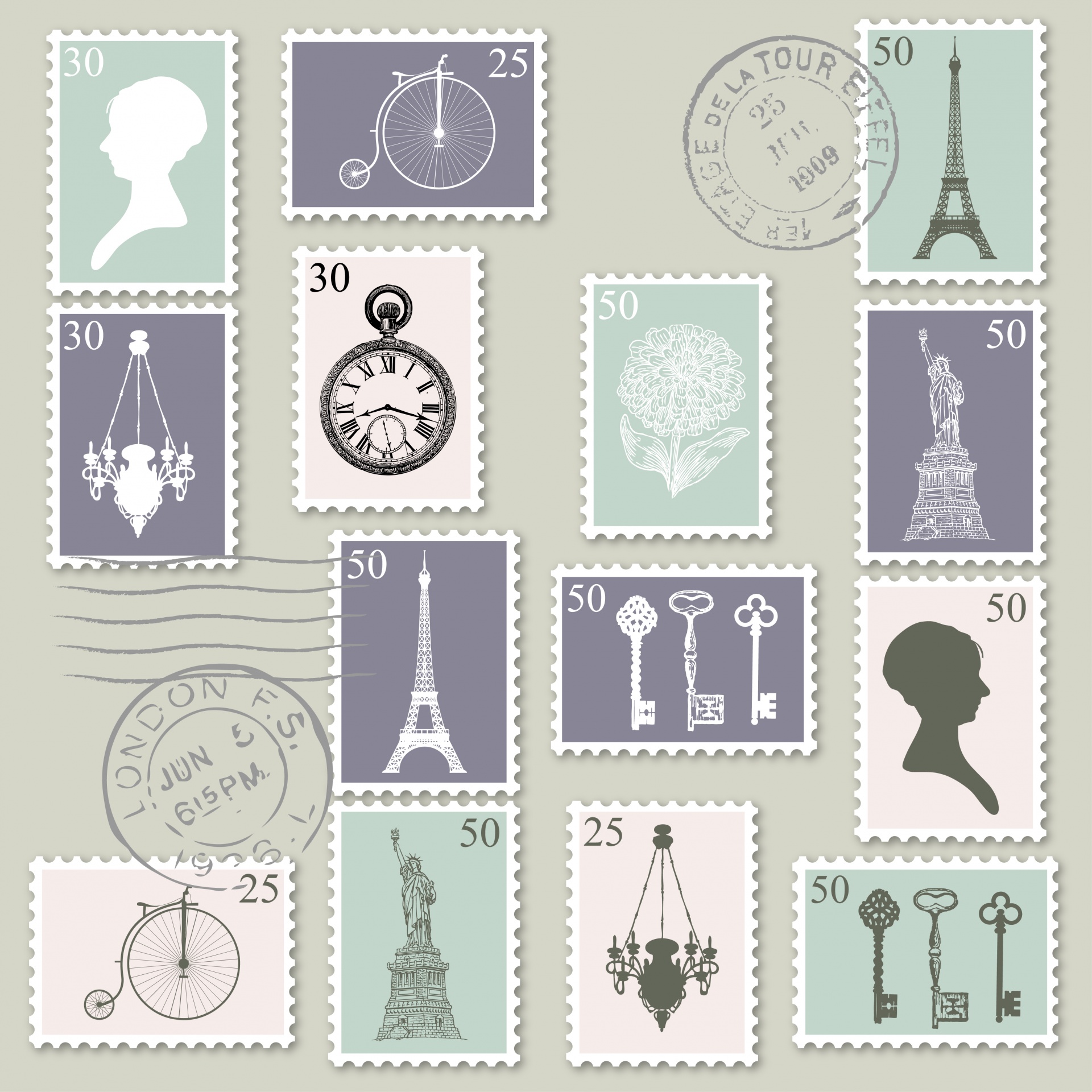 Vintage Postal Stamps 120