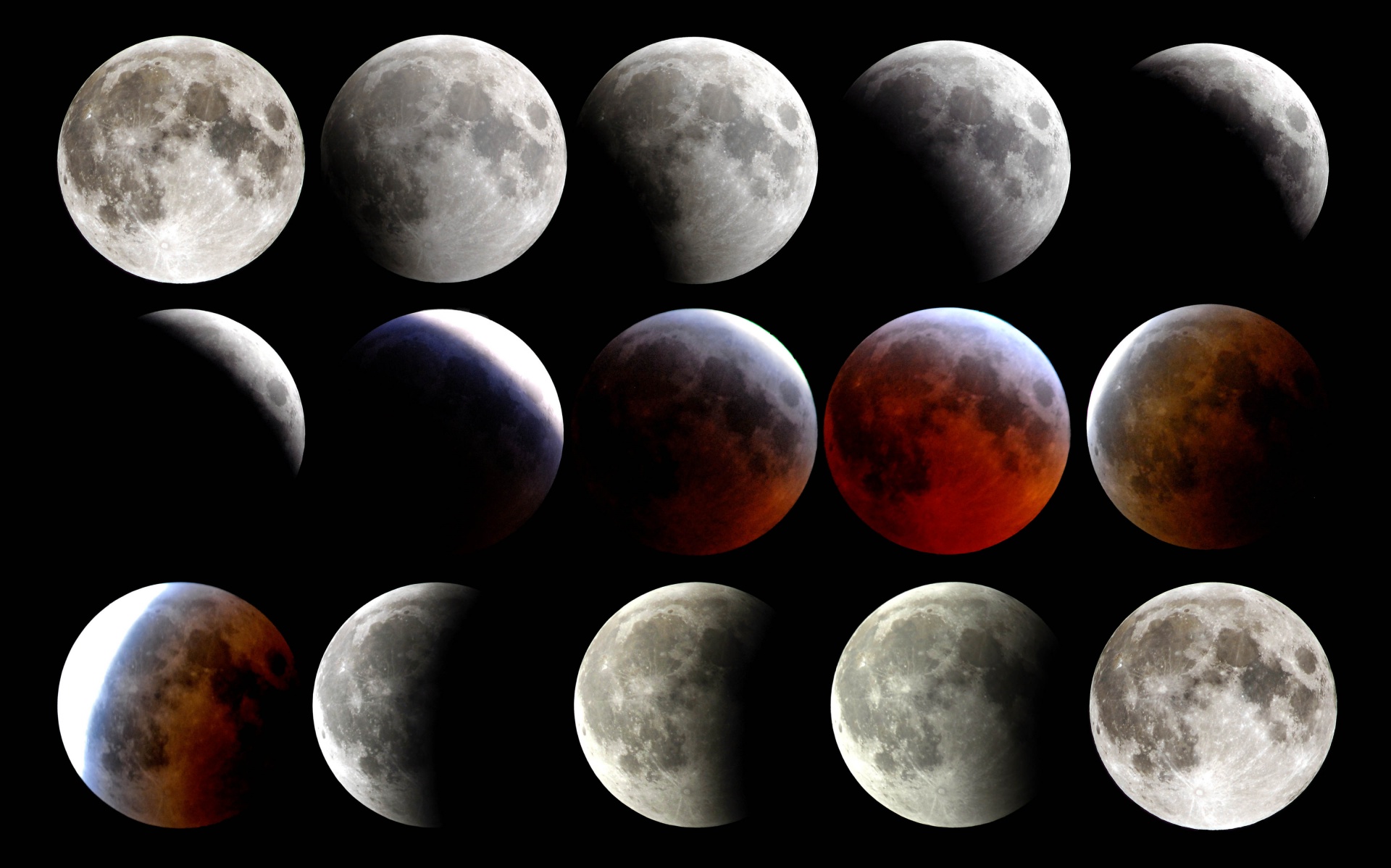 Full Lunar Eclipse Progression Free Stock Photo Public Domain Pictures