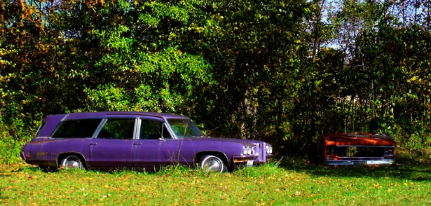 Purple Car Orange Car Purple Car Orange Car by john kovacich