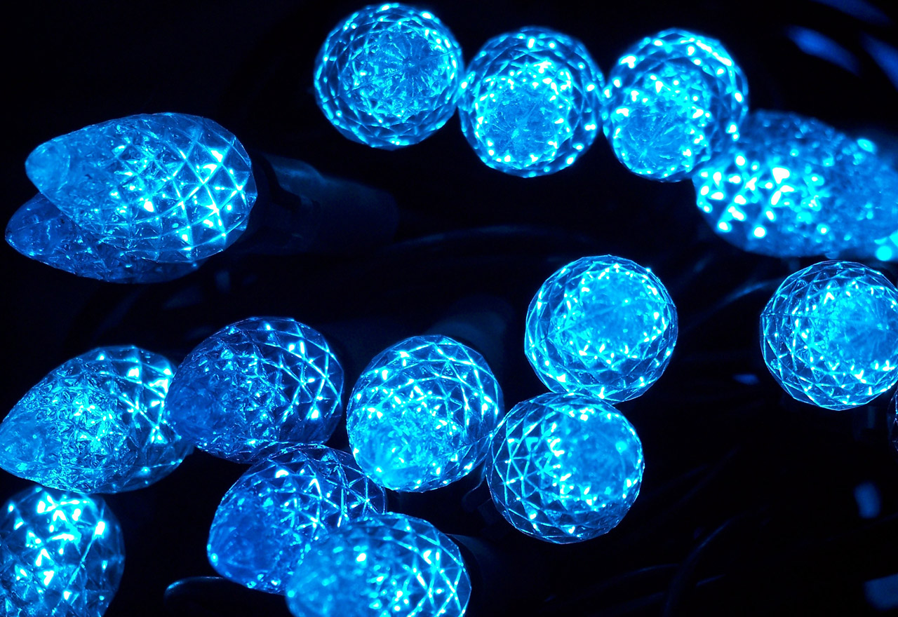 Blue Christmas Lights Free Stock Photo HD - Public Domain Pictures
