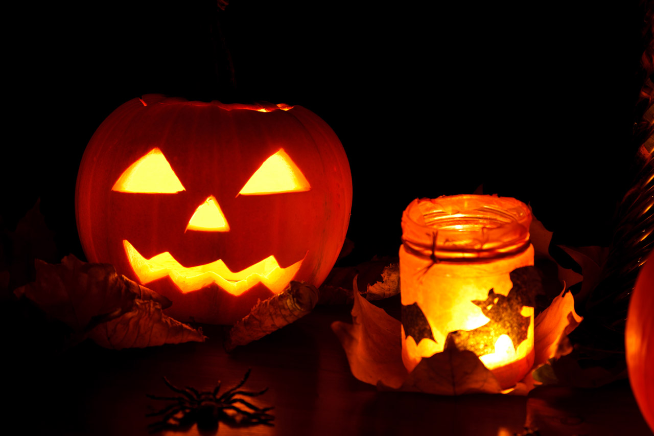 Jack O Lantern And Lights Free Stock Photo Public Domain Pictures