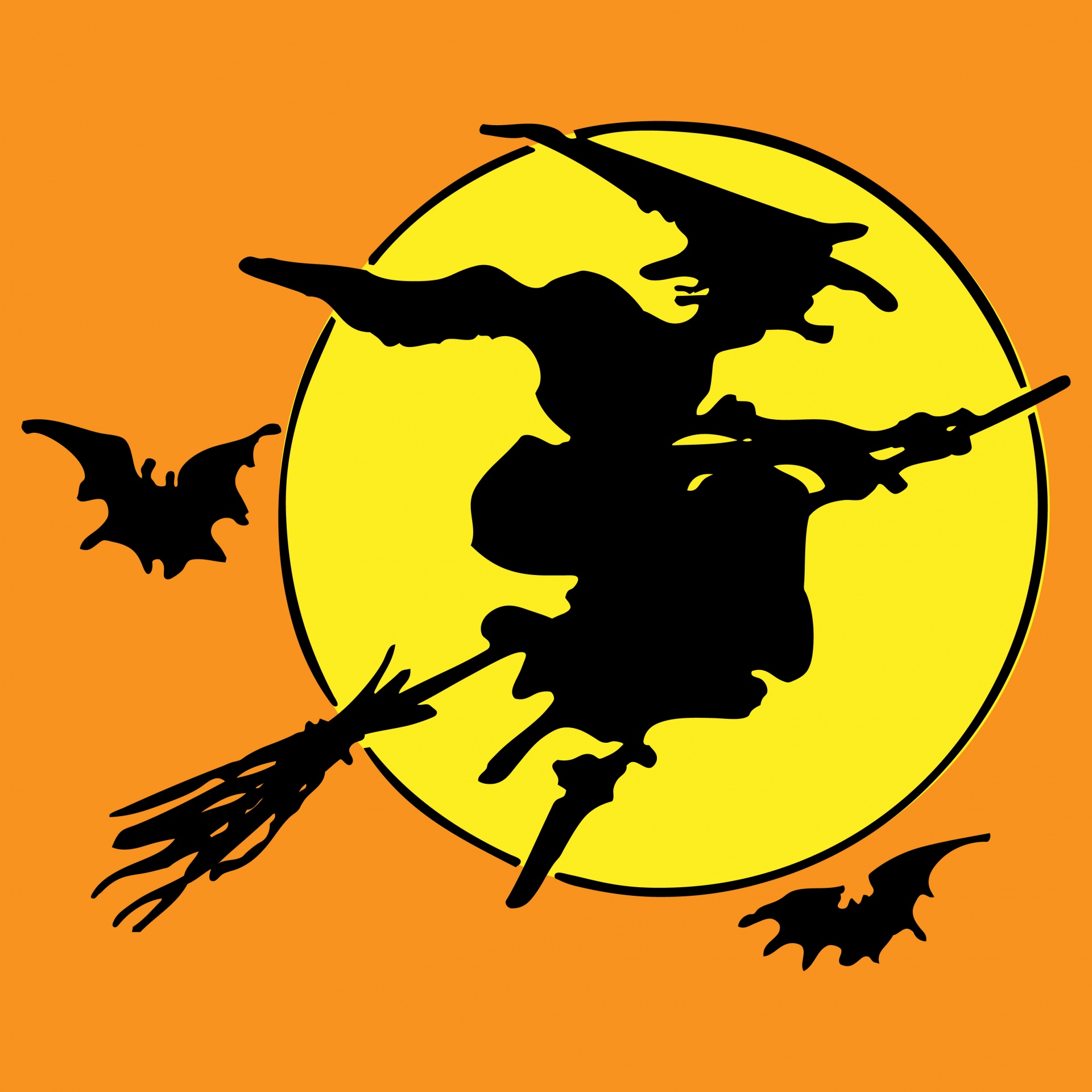 Halloween Witch On Broomstick Free Stock Photo - Public Domain Pictures