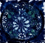 Abstract Blue Floral Circle