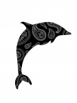 Dolphin Paisley Pattern Silhouette