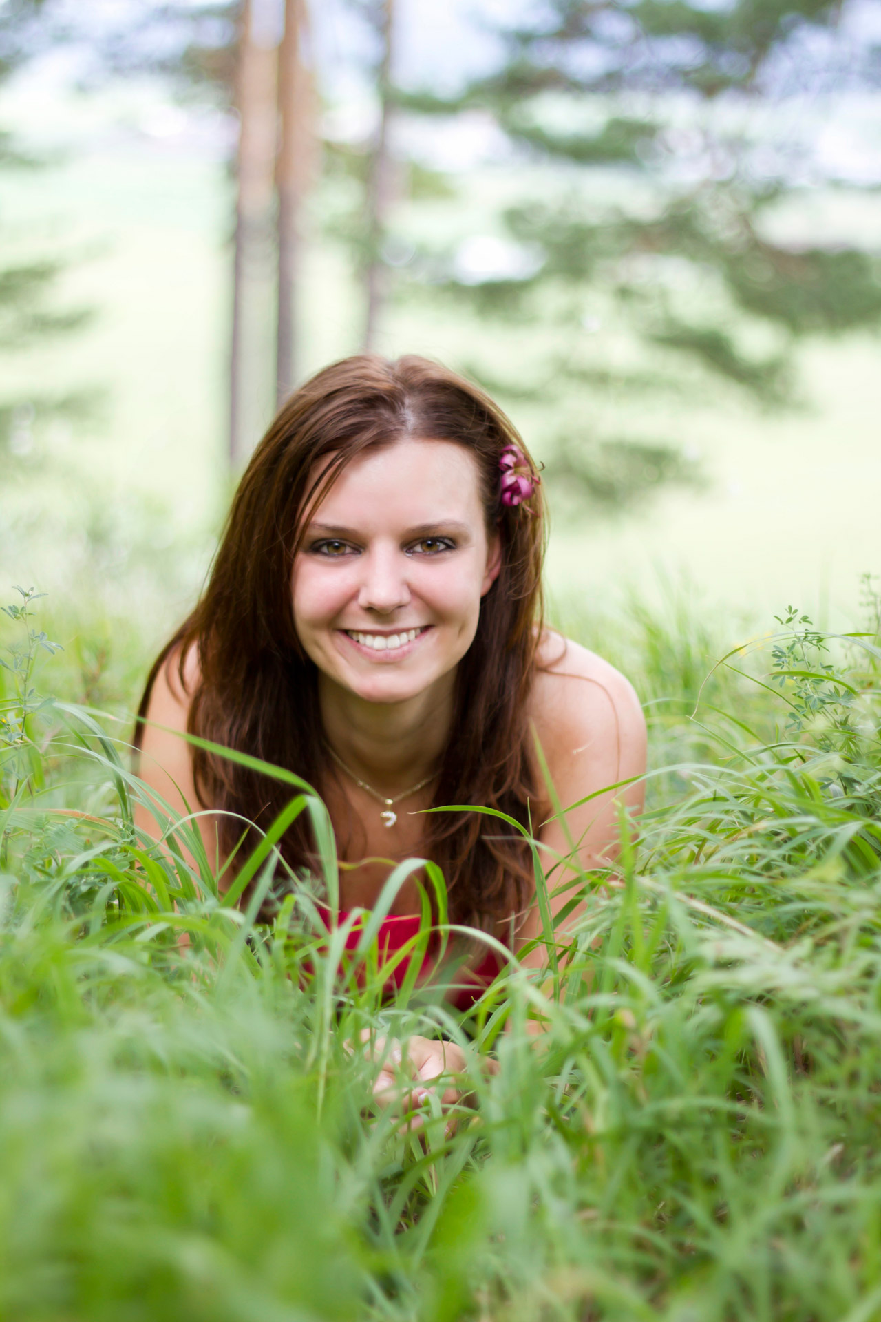 Young Girl Laying In The Grass Free Stock Photo - Public Domain Pictures