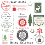 Christmas Rubber Stamps Set