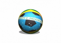 Brazil Map And Soccer Ball 2014