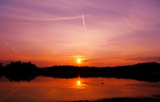Sunset Lake Reflection Photo