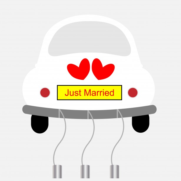 free clipart just married car - photo #2