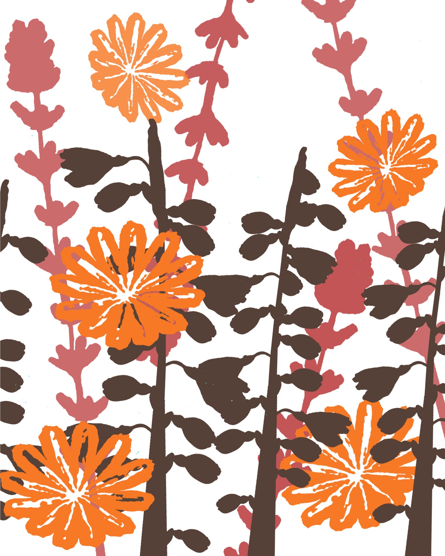 Fall Flower Silhouettes