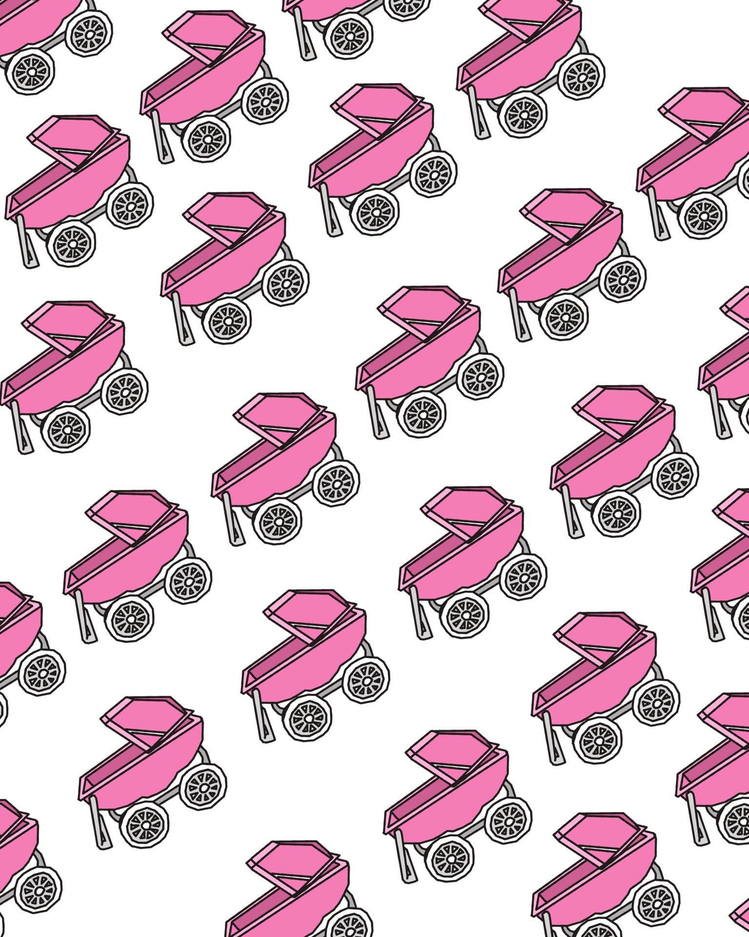 Pink Diagonal Strollers