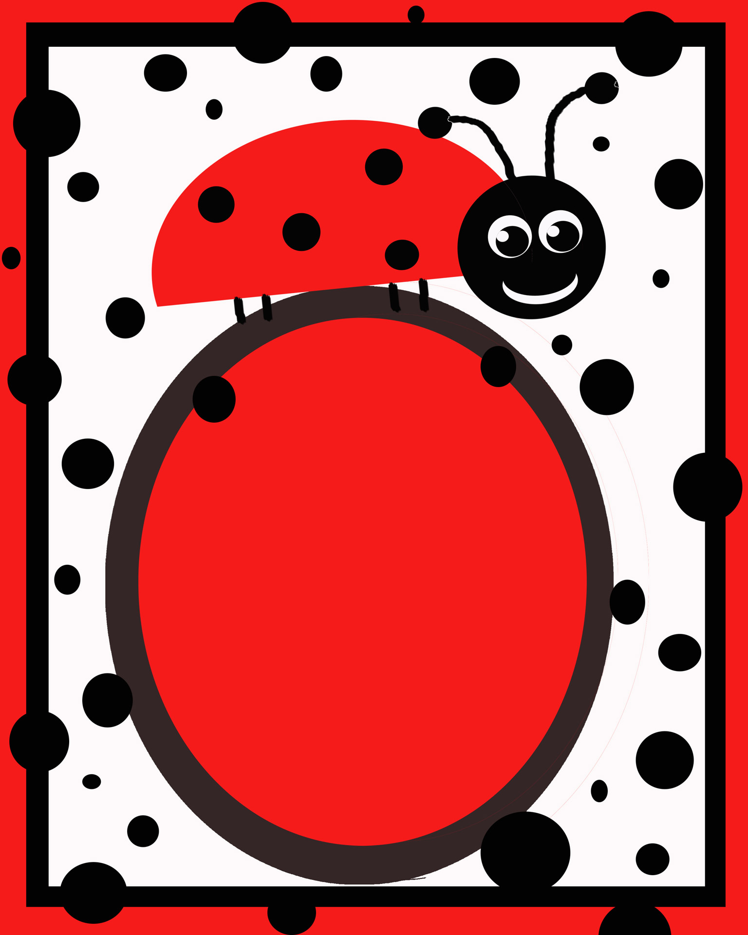 Red & Black Ladybug Invitation