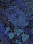 Tribal Print Blue Floral Art