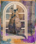 Cat In The Window Digital Painting