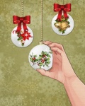 Hand Holding Christmas Ornament