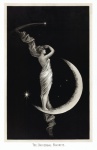 Art Nouveau Art Woman Moon