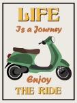 Vespa Moped Retro Poster