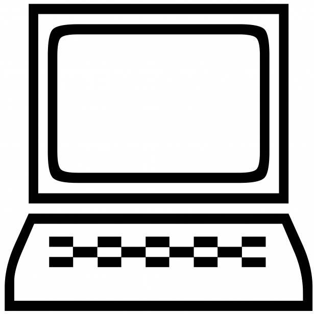 computer clipart black and white free - photo #24