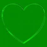 Simple Heart Metallic Outline Green