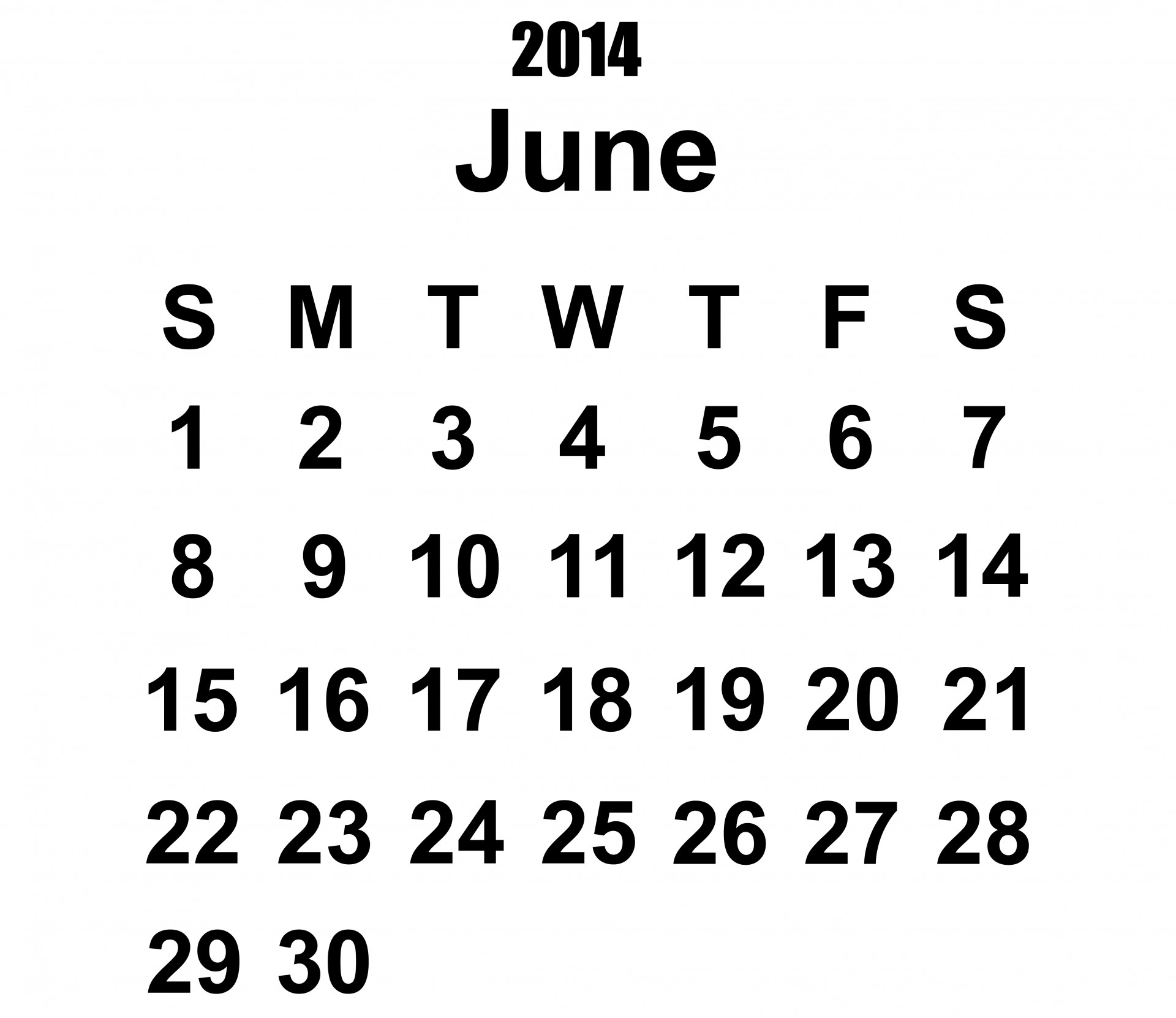 2014-calendar-june-template-free-stock-photo-public-domain-pictures