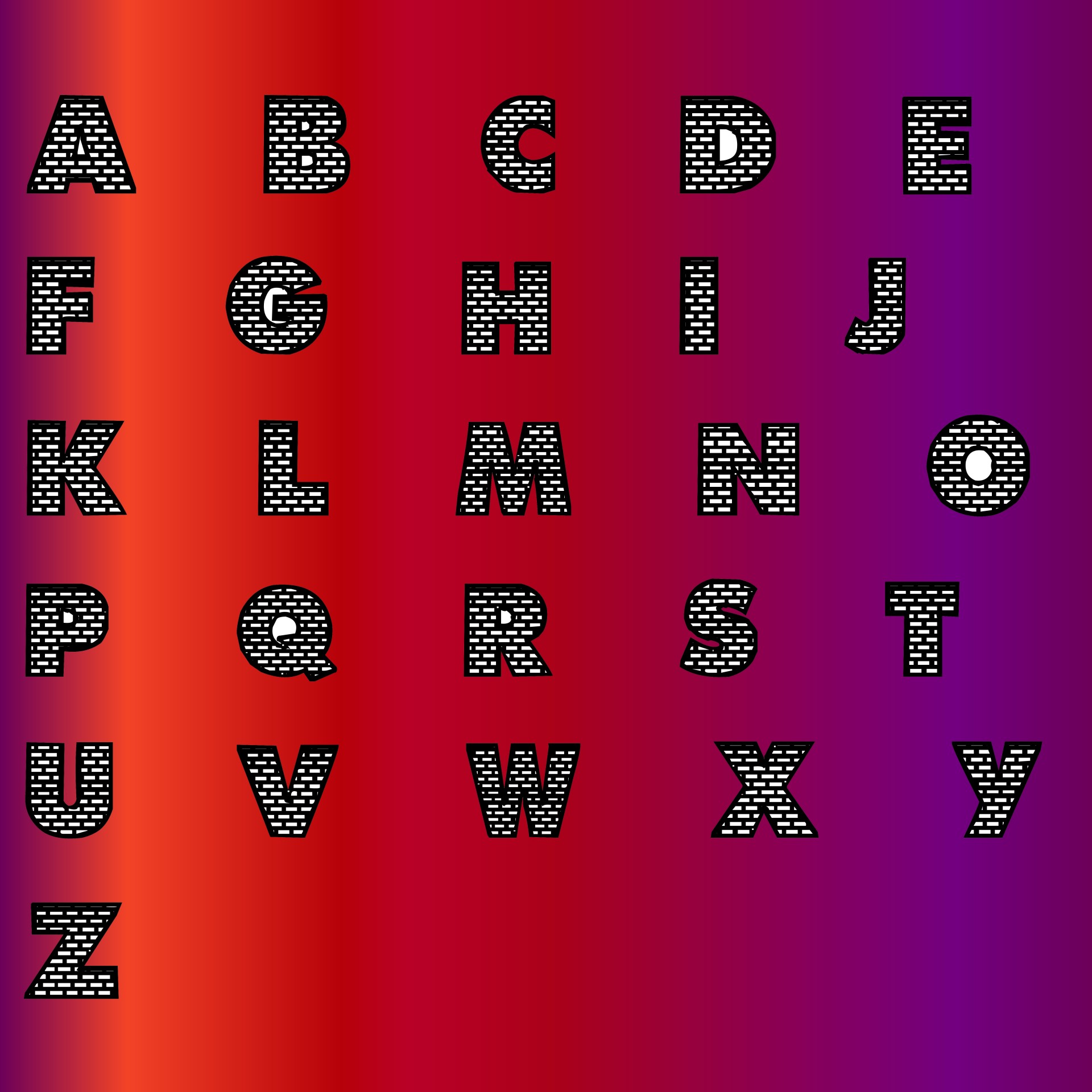 Alphabet With Gradient Background