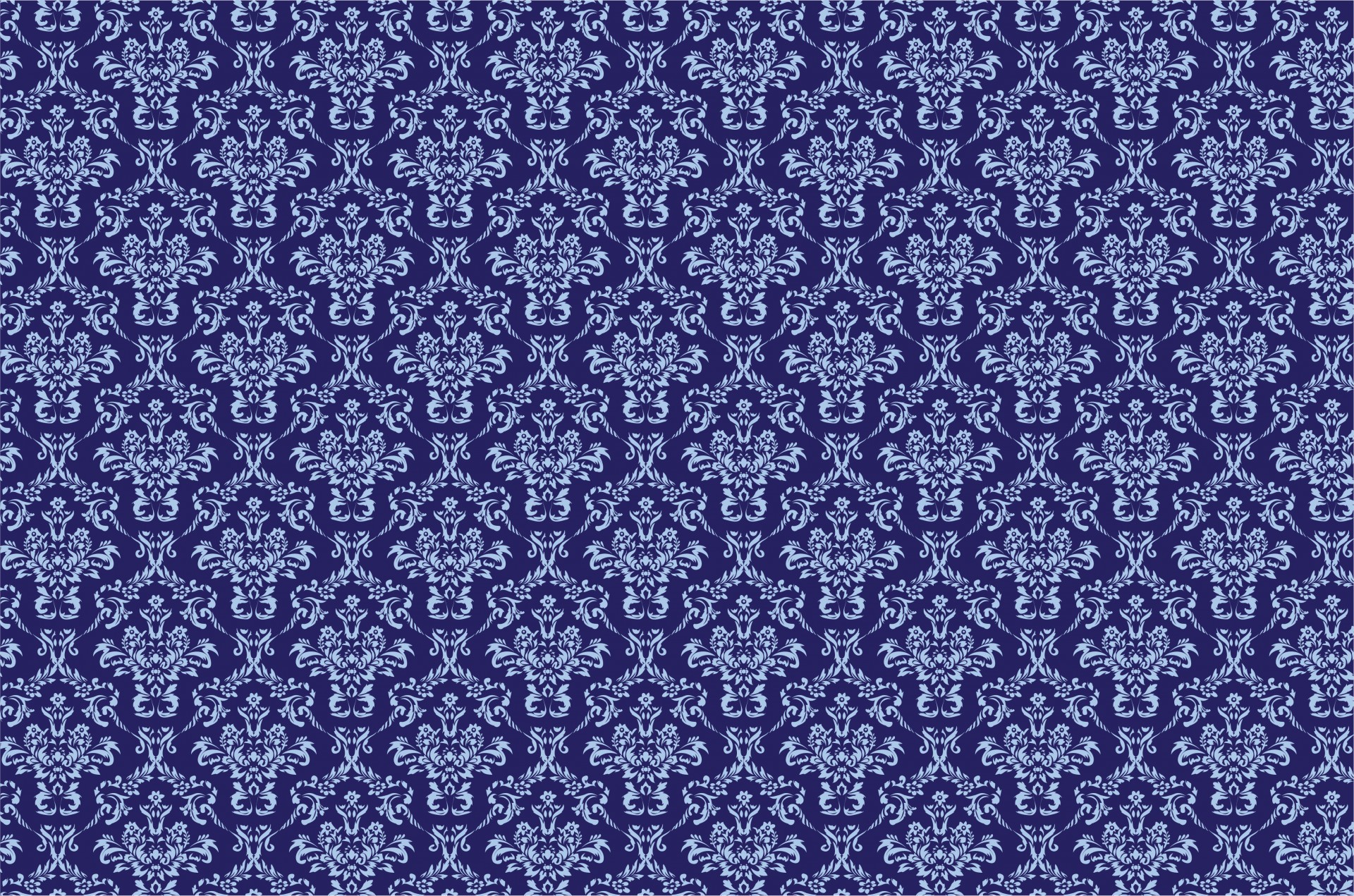 Damask Pattern Background Blue