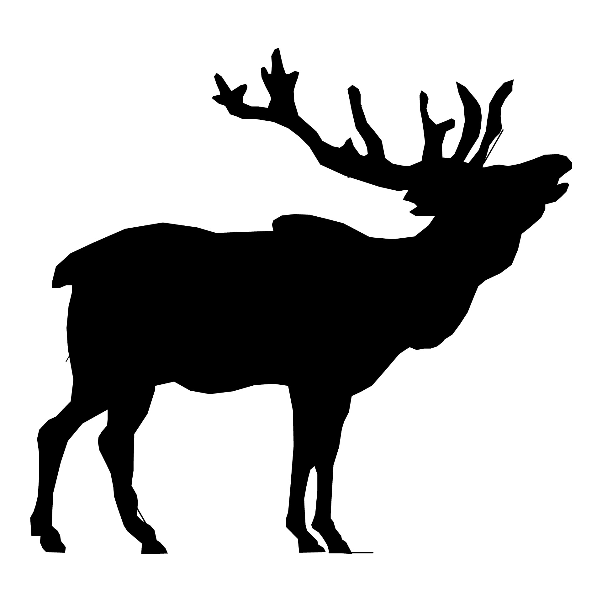 Elk Silhouette Drawing 01 Free Stock Photo - Public Domain Pictures