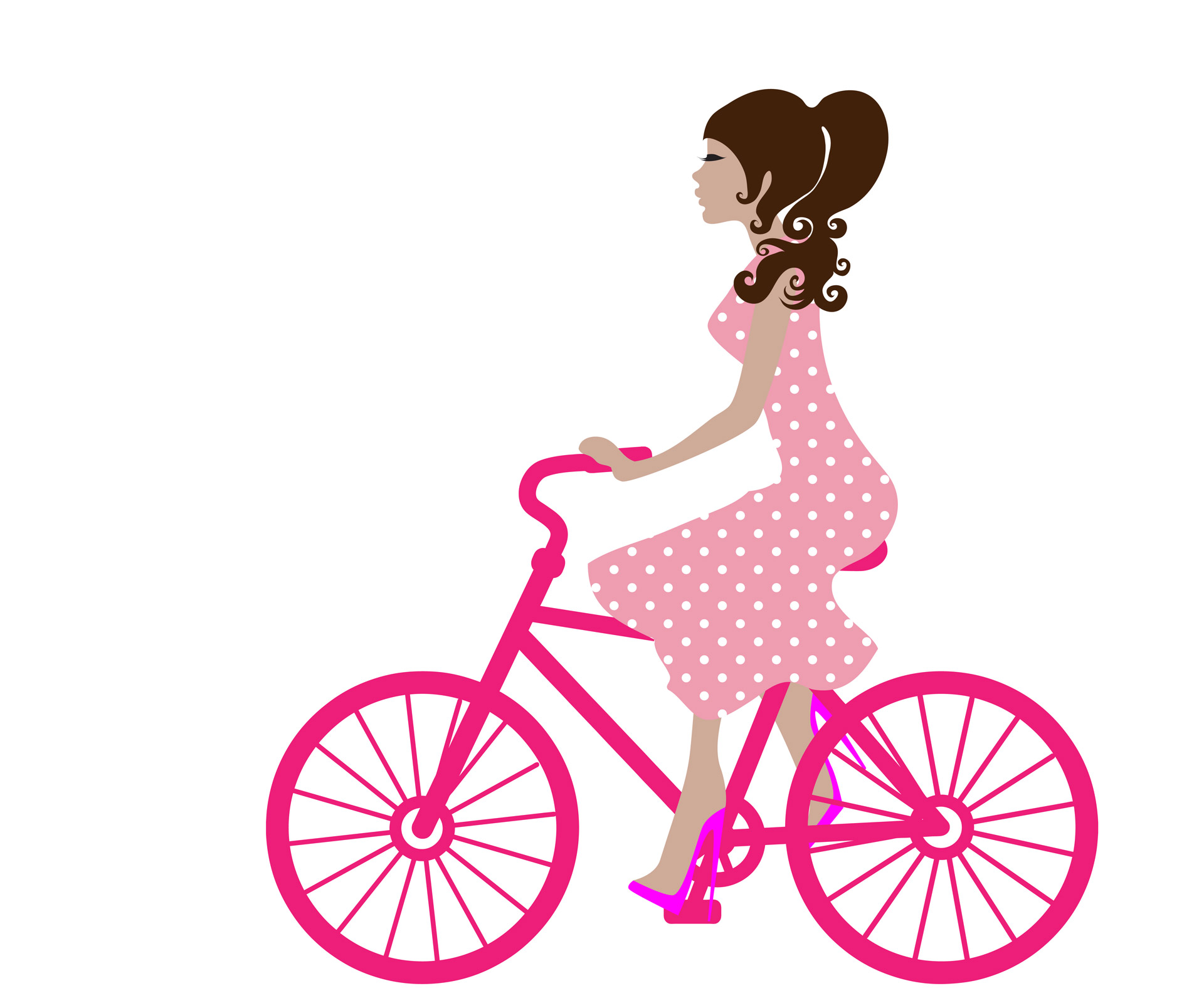 free clip art woman on bicycle - photo #1