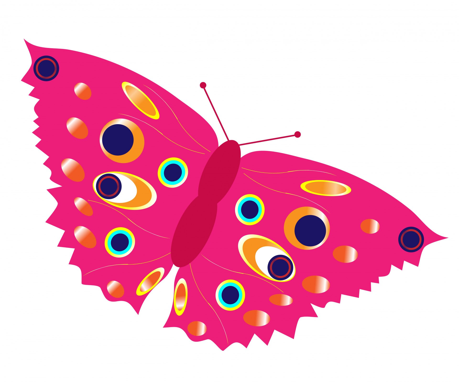 Pink Colorful Butterfly Clipart Free Stock Photo - Public Domain Pictures