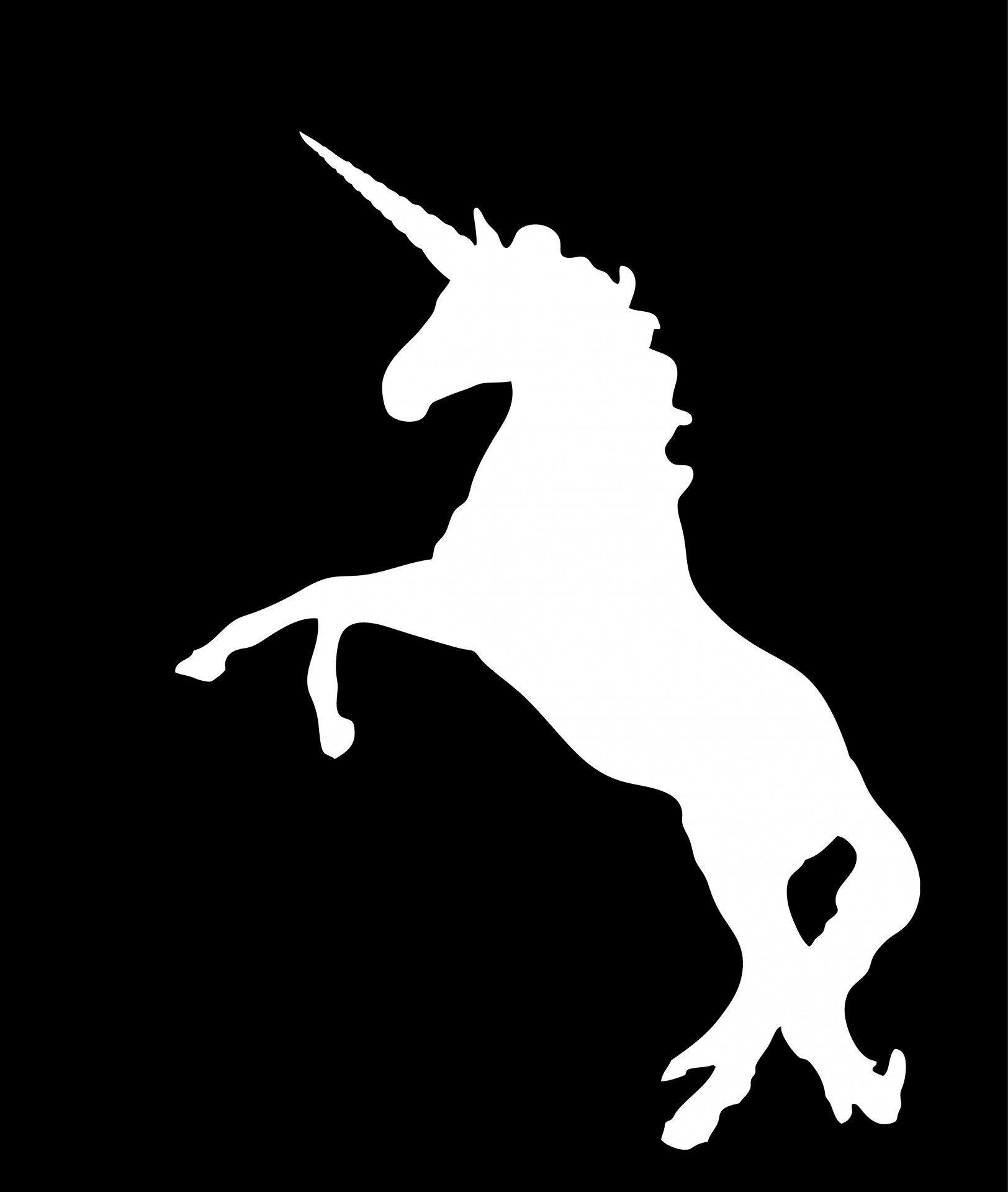 unicorn clipart black and white - photo #10