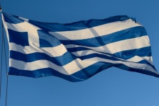 Greek Flag And Sky
