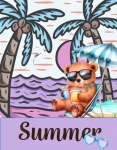 Summer Lounging Bear Poster