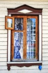 Wooden Frame Window With Lace