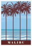 Malibu Beach Travel Poster