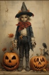 Boy Scarecrow Halloween Art