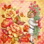 Vintage Child With Flowers